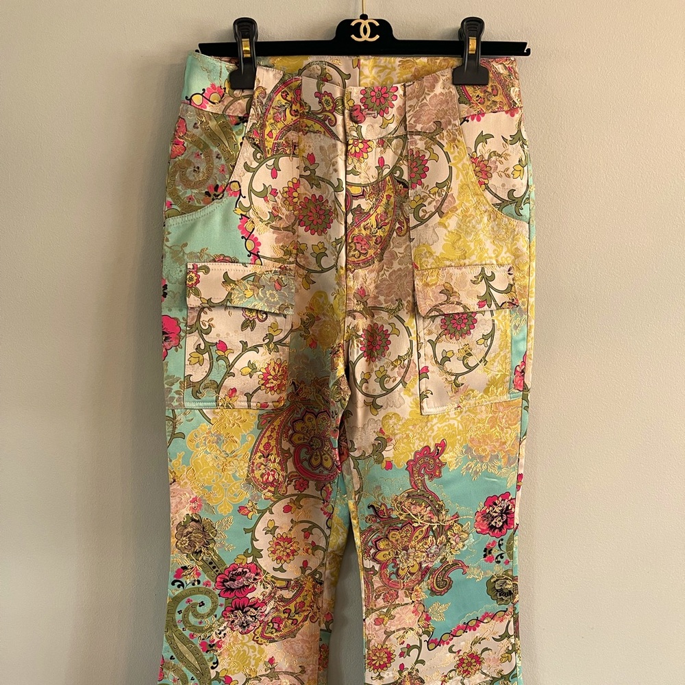Cynthia Rowdy Floral pants wide.